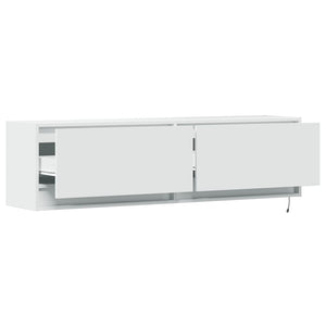 Έπιπλο Τοίχου Τηλεόρασης με LED Λευκό 140x31x38 εκ. - Pakobazaar
