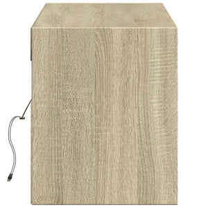 Έπιπλο Τοίχου Τηλεόρασης με LED Sonoma Δρυς 140x31x38 εκ. - Pakobazaar