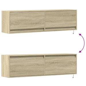 Έπιπλο Τοίχου Τηλεόρασης με LED Sonoma Δρυς 140x31x38 εκ. - Pakobazaar