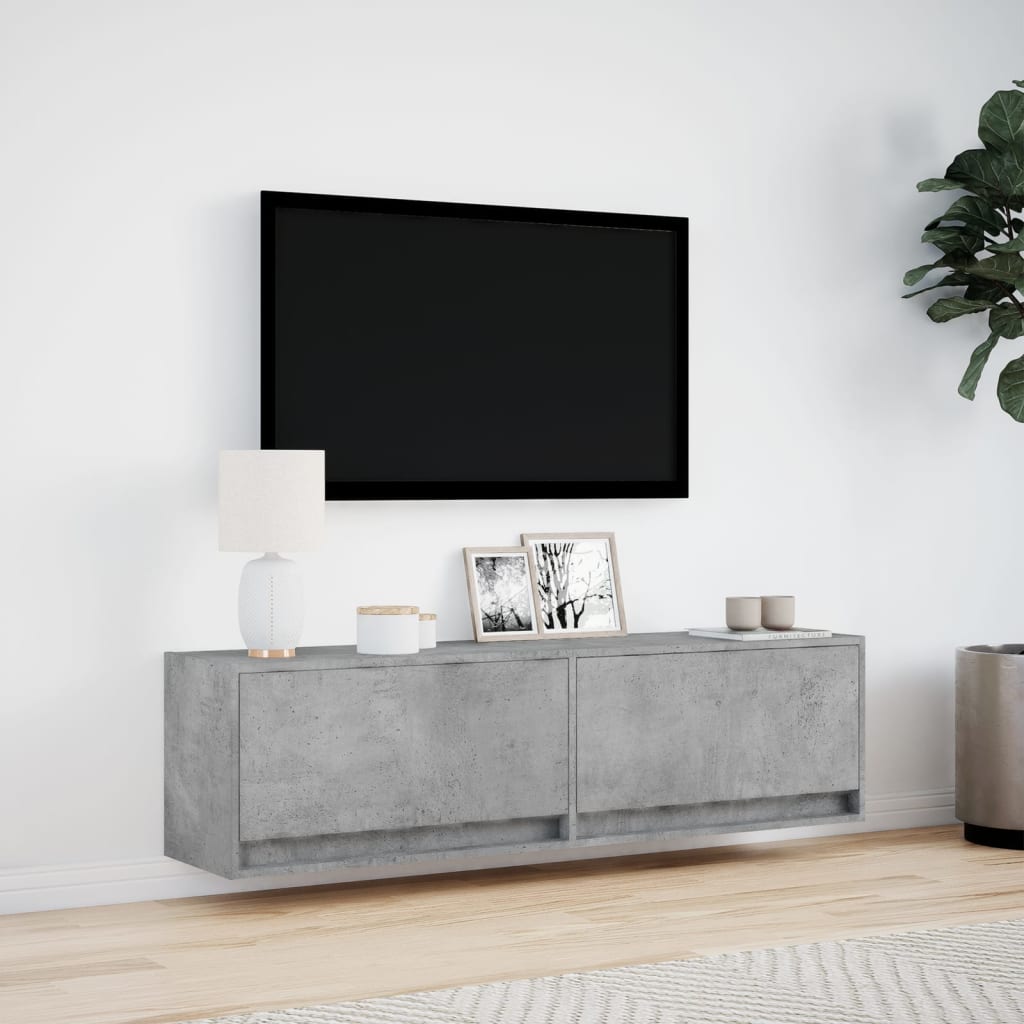 Έπιπλο Τηλεόρασης με LED Γκρι Σκυροδέματος 140x31x38 εκ. - Pakobazaar