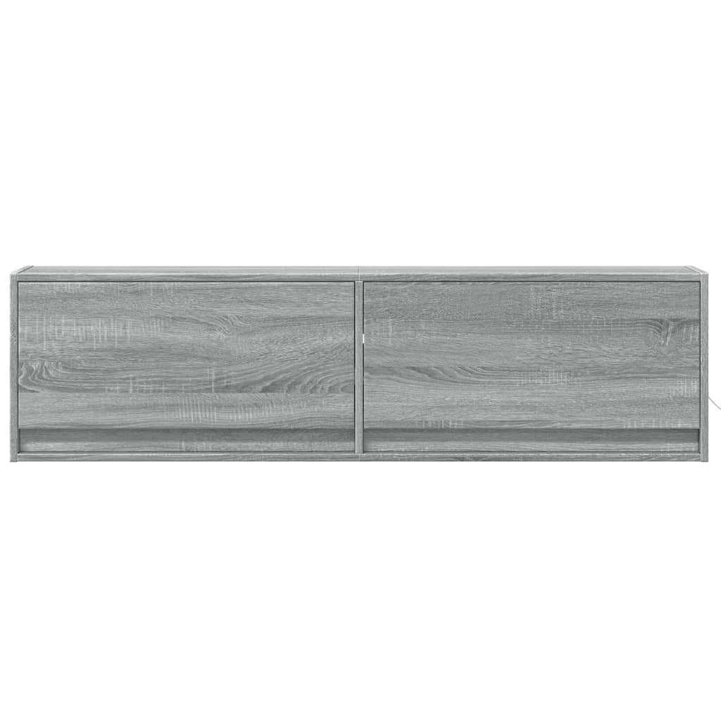 Έπιπλο Τοίχου Τηλεόρασης με LED Γκρι Sonoma 140x31x38 εκ. - Pakobazaar
