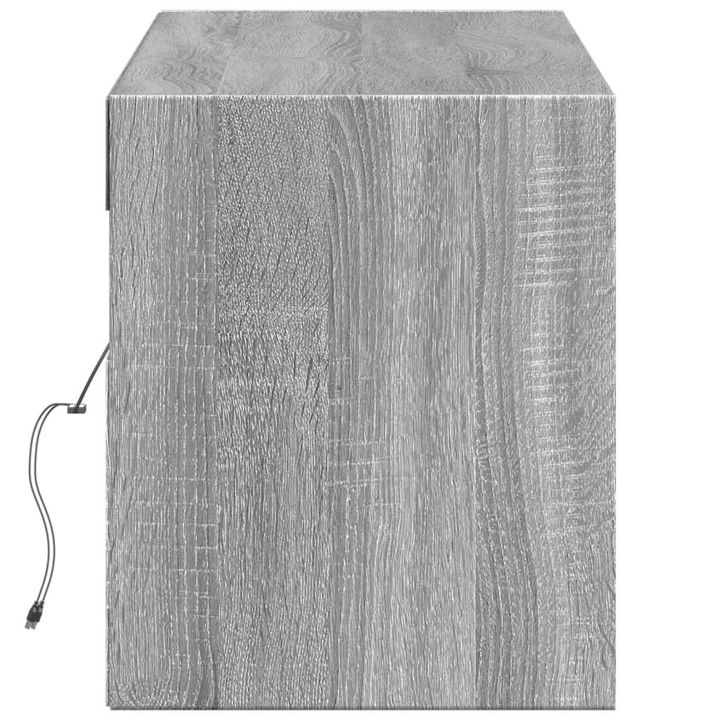 Έπιπλο Τοίχου Τηλεόρασης με LED Γκρι Sonoma 140x31x38 εκ. - Pakobazaar
