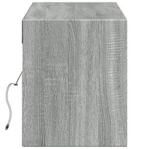 Έπιπλο Τοίχου Τηλεόρασης με LED Γκρι Sonoma 140x31x38 εκ. - Pakobazaar
