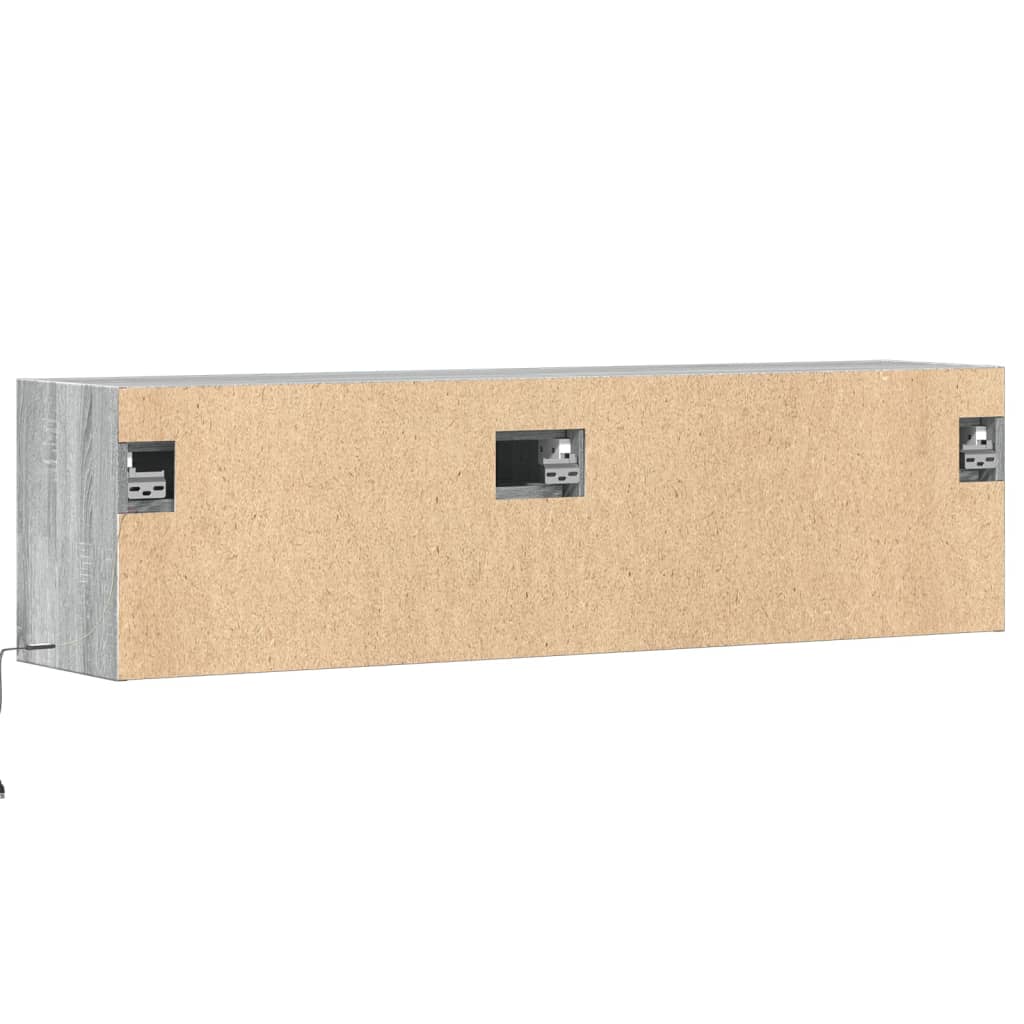 Έπιπλο Τοίχου Τηλεόρασης με LED Γκρι Sonoma 140x31x38 εκ. - Pakobazaar