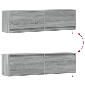 Έπιπλο Τοίχου Τηλεόρασης με LED Γκρι Sonoma 140x31x38 εκ. - Pakobazaar