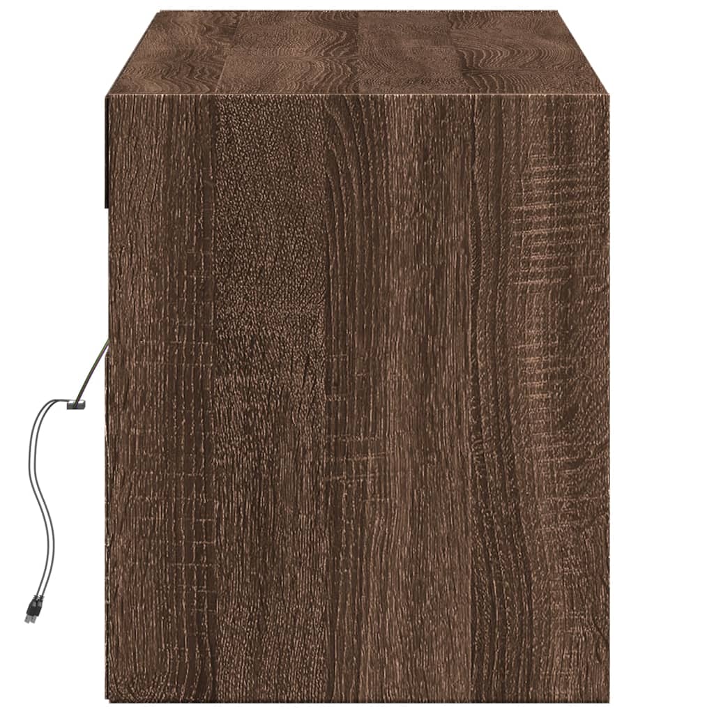 Έπιπλο Τοίχου Τηλεόρασης με LED Καφέ Δρυς 140x31x38 εκ. - Pakobazaar