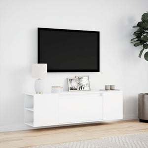 Έπιπλο Τοίχου Τηλεόρασης με LED Λευκό 135x31x39,5 εκ. - Pakobazaar