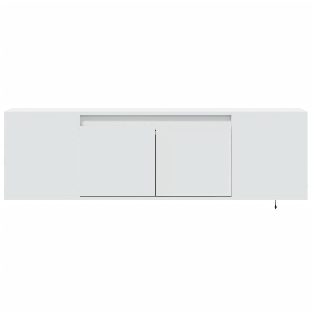 Έπιπλο Τοίχου Τηλεόρασης με LED Λευκό 135x31x39,5 εκ. - Pakobazaar