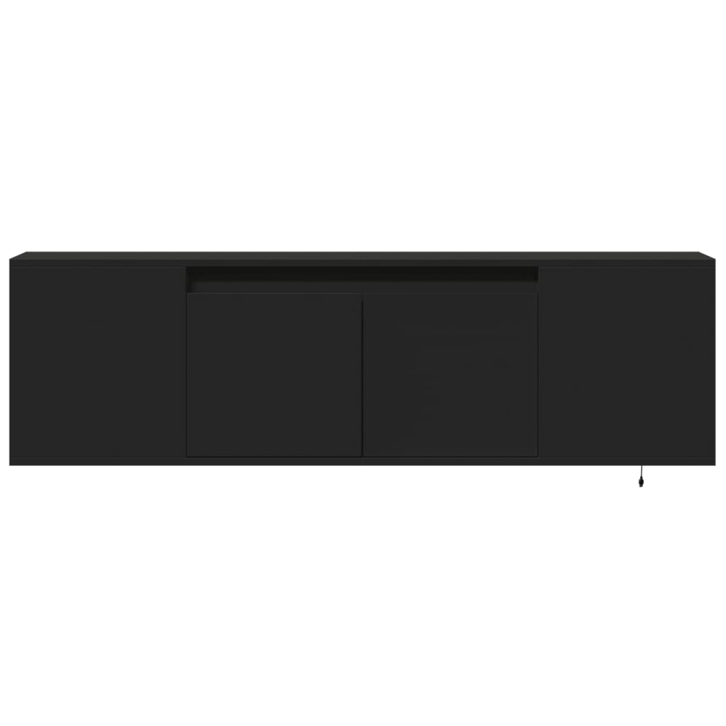 Έπιπλο Τοίχου Τηλεόρασης με LED Μαύρο 135x31x39,5 εκ. - Pakobazaar