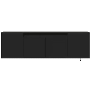 Έπιπλο Τοίχου Τηλεόρασης με LED Μαύρο 135x31x39,5 εκ. - Pakobazaar