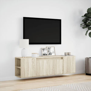 Έπιπλο Τοίχου Τηλεόρασης με LED Sonoma Δρυς 135x31x39,5 εκ. - Pakobazaar