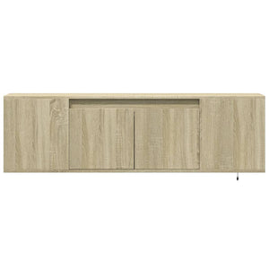 Έπιπλο Τοίχου Τηλεόρασης με LED Sonoma Δρυς 135x31x39,5 εκ. - Pakobazaar