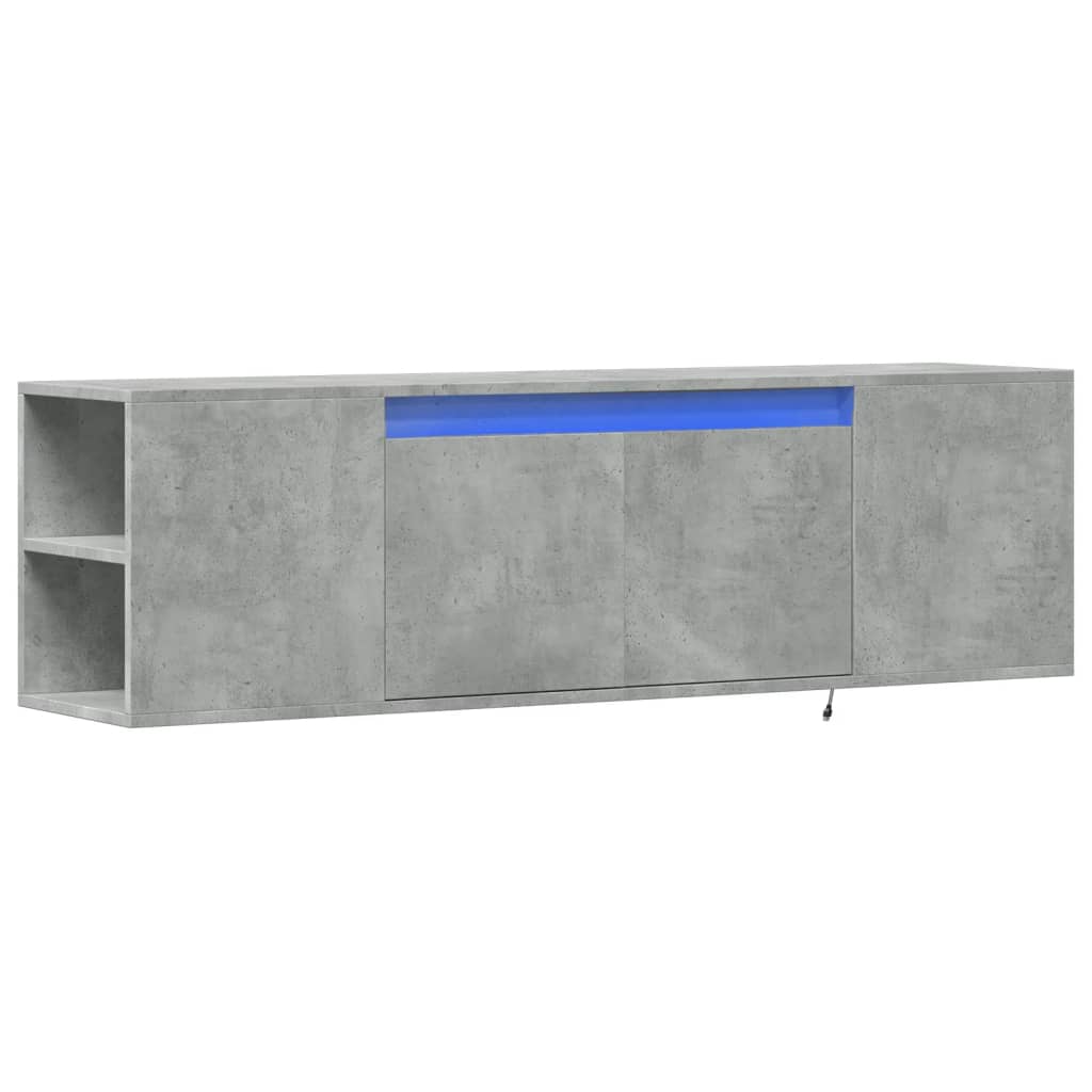 Έπιπλο Τηλεόρασης με LED Γκρι Σκυροδέματος 135x31x39,5 εκ. - Pakobazaar