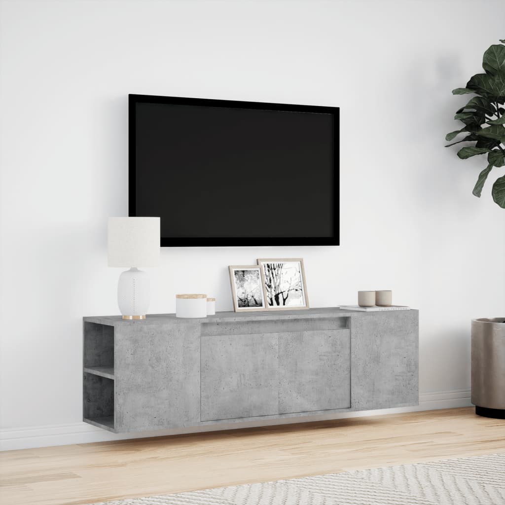 Έπιπλο Τηλεόρασης με LED Γκρι Σκυροδέματος 135x31x39,5 εκ. - Pakobazaar