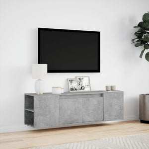 Έπιπλο Τηλεόρασης με LED Γκρι Σκυροδέματος 135x31x39,5 εκ. - Pakobazaar