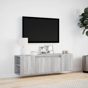 Έπιπλο Τοίχου Τηλεόρασης με LED Γκρι Sonoma 135x31x39,5 εκ. - Pakobazaar