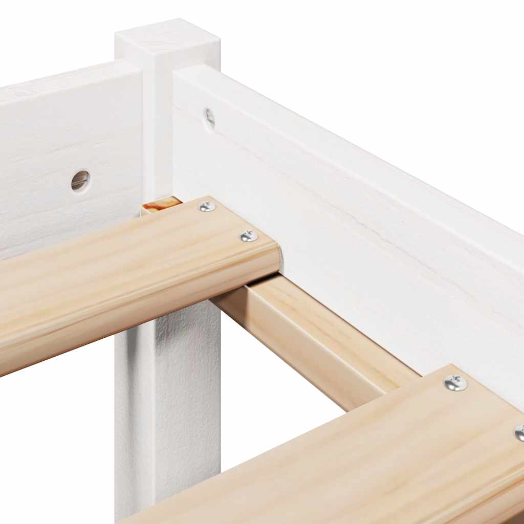 Σκελετός Κρεβ. Χωρίς Στρώμα Λευκό 135x190 εκ Μασίφ Πεύκο