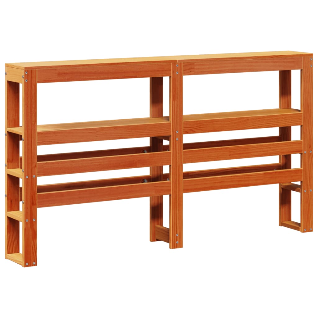 Πλαίσιο Κρεβατιού Κεφαλάρι Καφέ Κεριού 120x190 εκ. Μασίφ Πεύκο