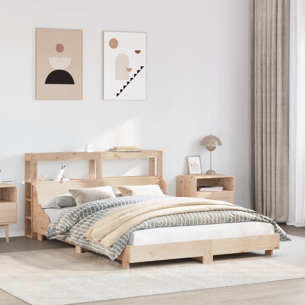 Σκελετός Κρεβατιού Χωρίς Στρώμα 120x190 εκ Μασίφ Ξύλο Πεύκου - Pakobazaar