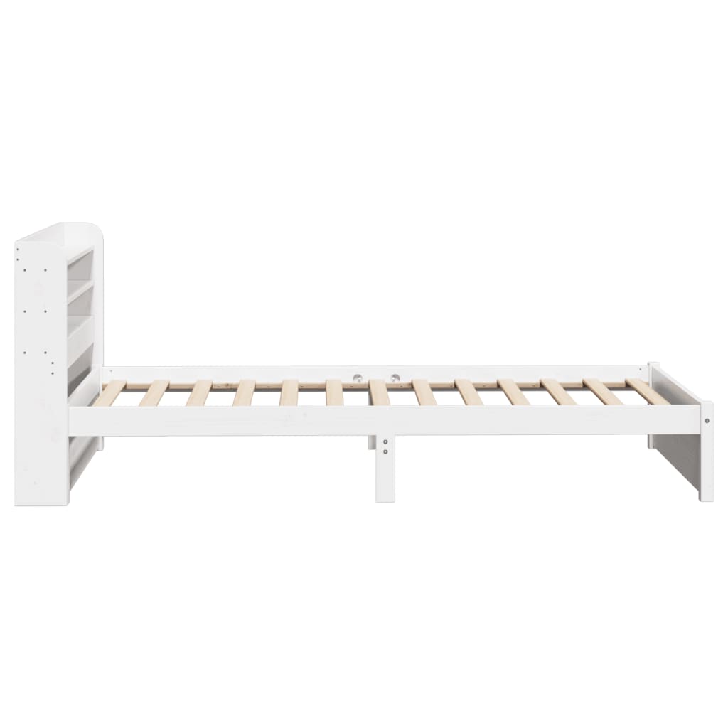 Πλαίσιο Κρεβατιού Κεφαλάρι Λευκό 75x190εκ. Μασίφ Πεύκο