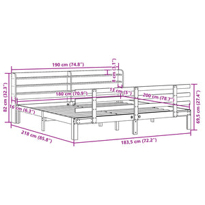 Σκελετός Κρεβατιού με Κεφαλάρι Χωρίς Στρώμα Λευκό 180x200 εκ. - Pakobazaar
