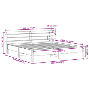 Σκελετός Κρεβ. Χωρίς Στρώμα Καφέ Κεριού 180x200 εκ Μασίφ Πεύκο