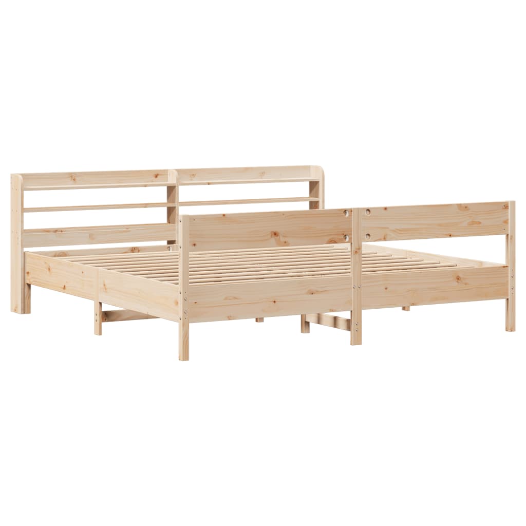 Σκελετός Κρεβατιού Χωρίς Στρώμα 180x200 εκ Μασίφ Ξύλο Πεύκου