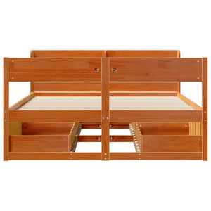 Σκελετός Κρεβ. Χωρίς Στρώμα Καφέ Κεριού 120x200 εκ Μασίφ Πεύκο