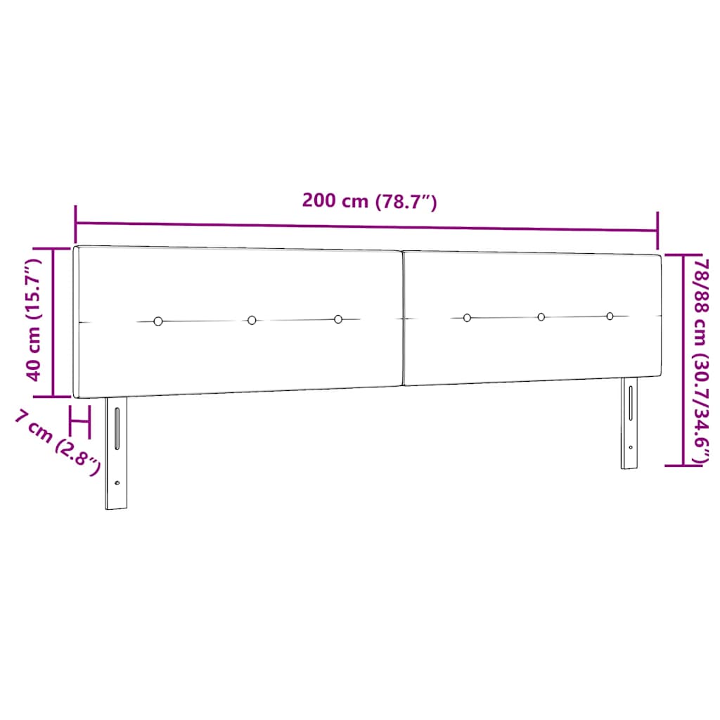 LED κεφαλάρι με φώτα λωρίδας LED Μαύρο 200 cm Πολυεστέρας - Pakobazaar