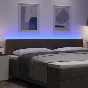 LED κεφαλάρι με LED ταινίες φωτός Σκούρο Καφέ 200 cm ύφασμα - Pakobazaar