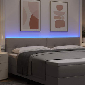 LED κεφαλάρι με φώτα λωρίδας LED Taupe 200 cm Πολυεστέρας - Pakobazaar