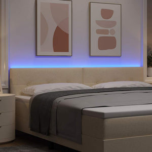 LED κεφαλάρι με LED ταινίες φωτός Κρεμ 200 cm ύφασμα