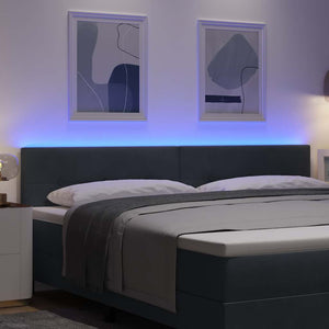 LED κεφαλάρι με φώτα λωρίδας LED Γκρι 200 cm Πολυεστέρας - Pakobazaar