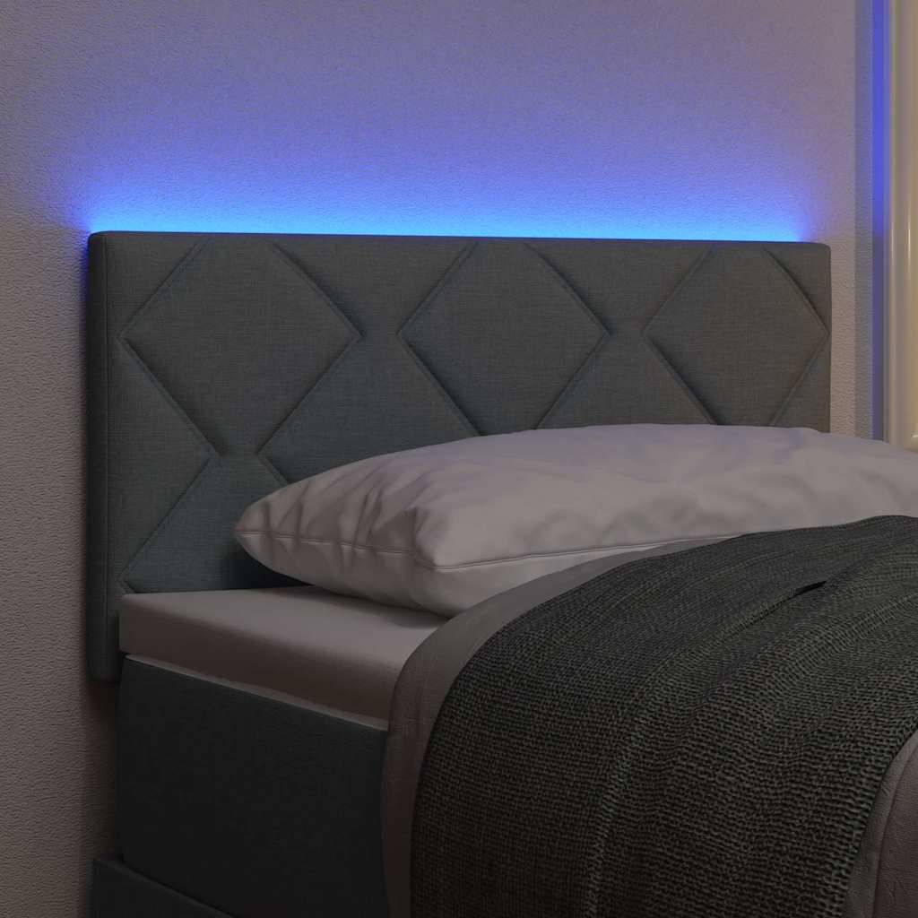 LED κεφαλάρι Ανοιχτό γκρι 80 cm ύφασμα