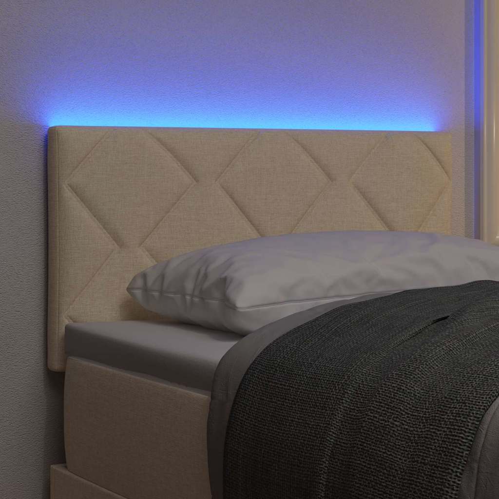 LED κεφαλάρι Κρεμ 80 cm ύφασμα
