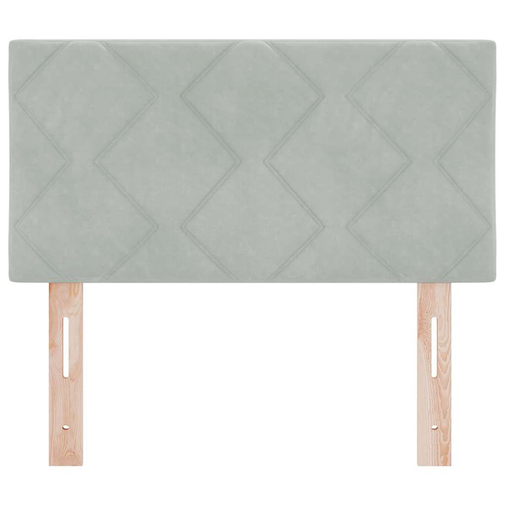 LED κεφαλάρι Ανοιχτό γκρι 80 cm Βελούδο