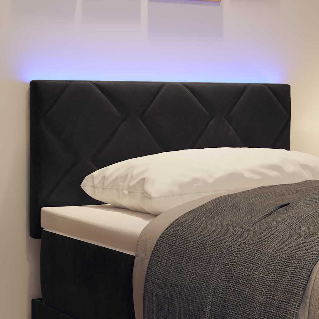 LED κεφαλάρι Μαύρο 80 cm Βελούδο