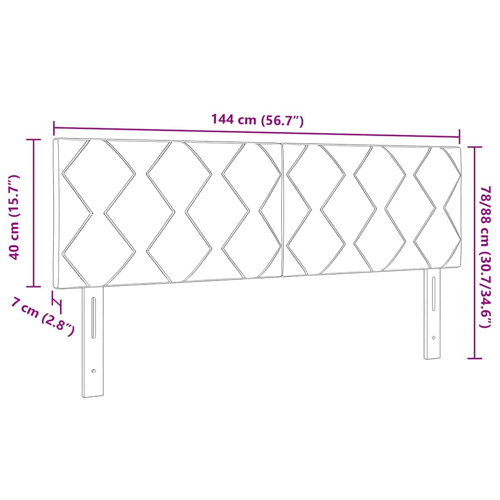 LED κεφαλάρι Ανοιχτό γκρι 144 cm ύφασμα - Pakobazaar