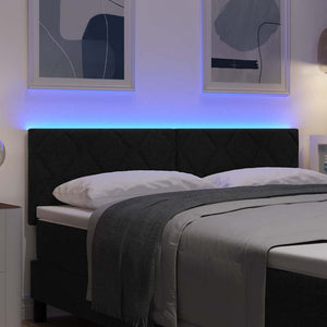 LED κεφαλάρι Μαύρο 144 cm ύφασμα