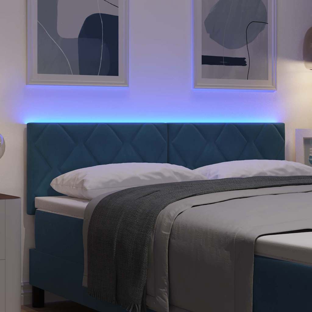 LED κεφαλάρι Σκούρο Μπλε 144 cm Βελούδο - Pakobazaar