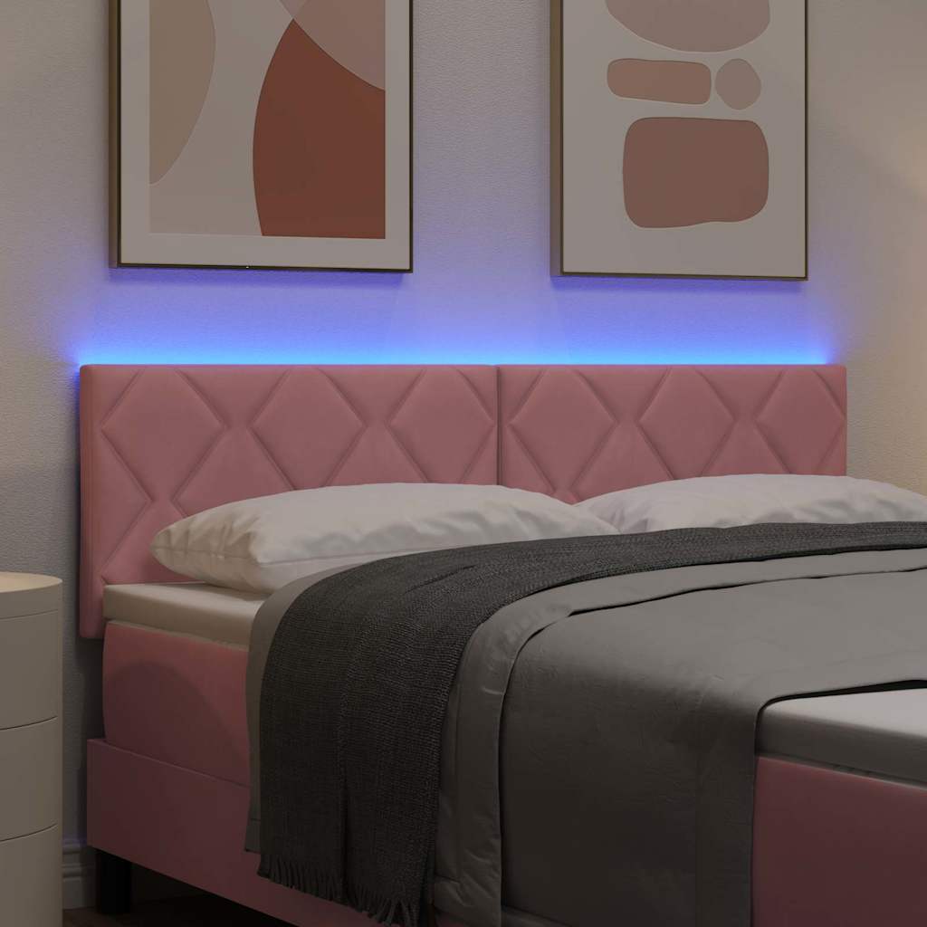 LED κεφαλάρι Ροζ 144 cm Βελούδο - Pakobazaar