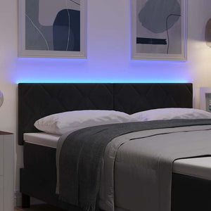 LED κεφαλάρι Μαύρο 160 cm Βελούδο - Pakobazaar