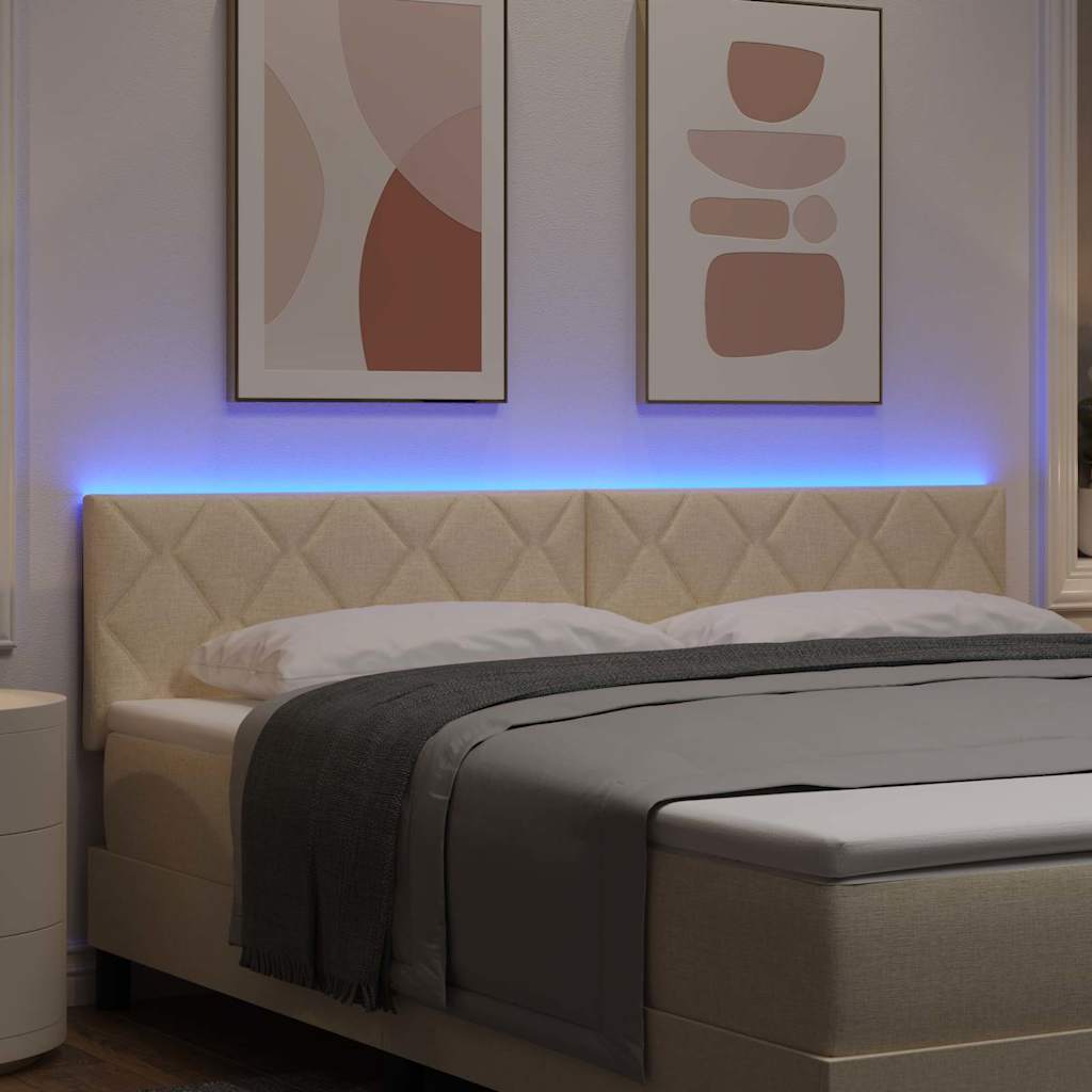 LED κεφαλάρι Κρεμ 180 cm ύφασμα - Pakobazaar