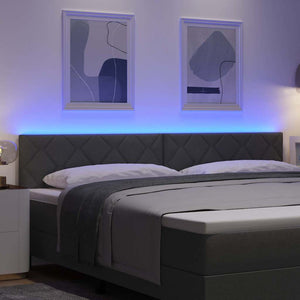 LED κεφαλάρι Γκρι 200 cm ύφασμα - Pakobazaar
