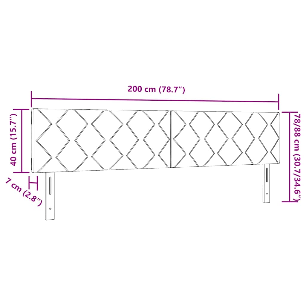 LED κεφαλάρι Σκούρο Γκρι 200 cm Βελούδο - Pakobazaar