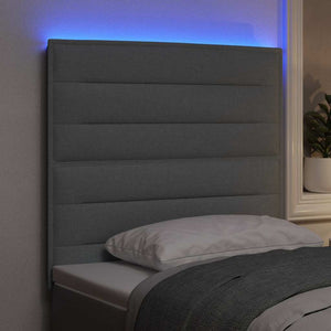 LED κεφαλάρι με φώτα λωρίδας LED Ανοιχτό γκρι 80 cm Πολυεστέρας - Pakobazaar