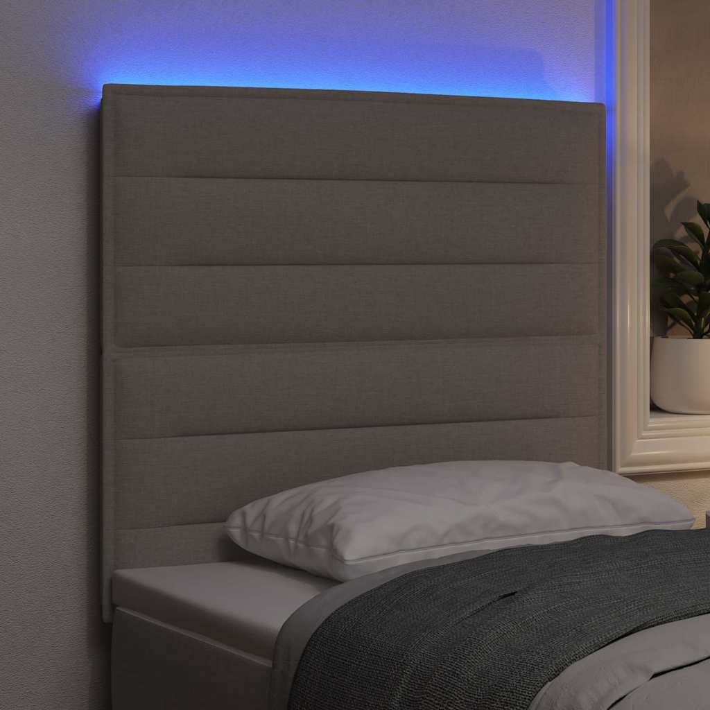 LED κεφαλάρι με φώτα λωρίδας LED Taupe 80 cm Πολυεστέρας - Pakobazaar