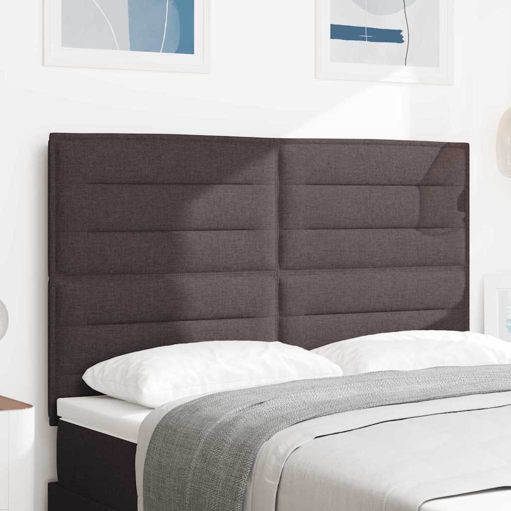 LED κεφαλάρι με φώτα λωρίδας LED Σκούρο Καφέ 144 cm Πολυεστέρας - Pakobazaar