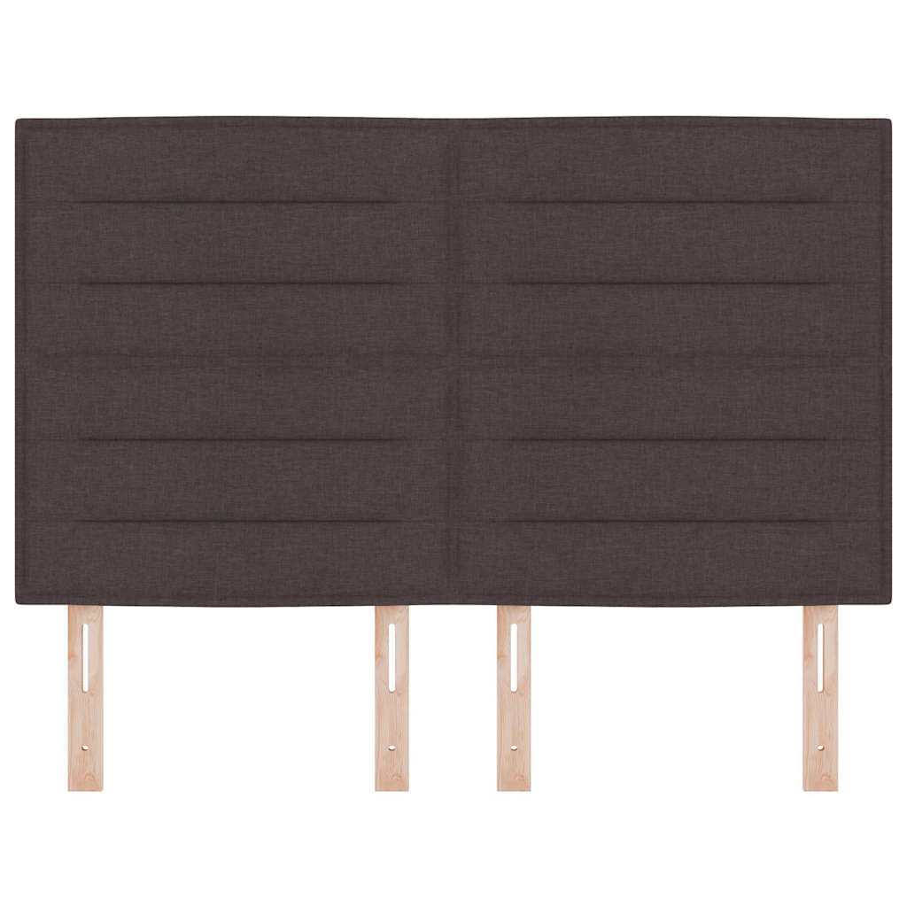 LED κεφαλάρι με φώτα λωρίδας LED Σκούρο Καφέ 144 cm Πολυεστέρας - Pakobazaar