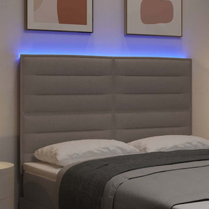 LED κεφαλάρι με φώτα λωρίδας LED Taupe 144 cm Πολυεστέρας - Pakobazaar